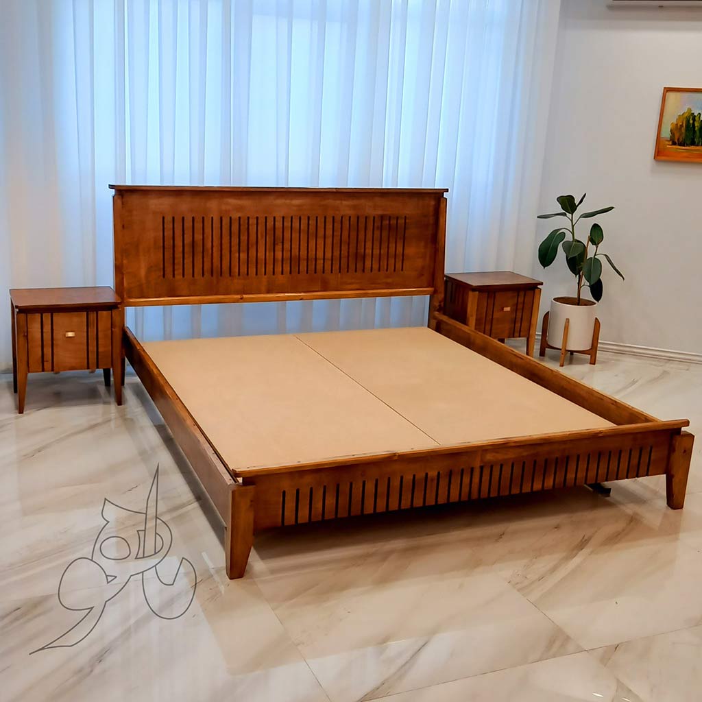 تخت خواب چوبی مدل آنلی