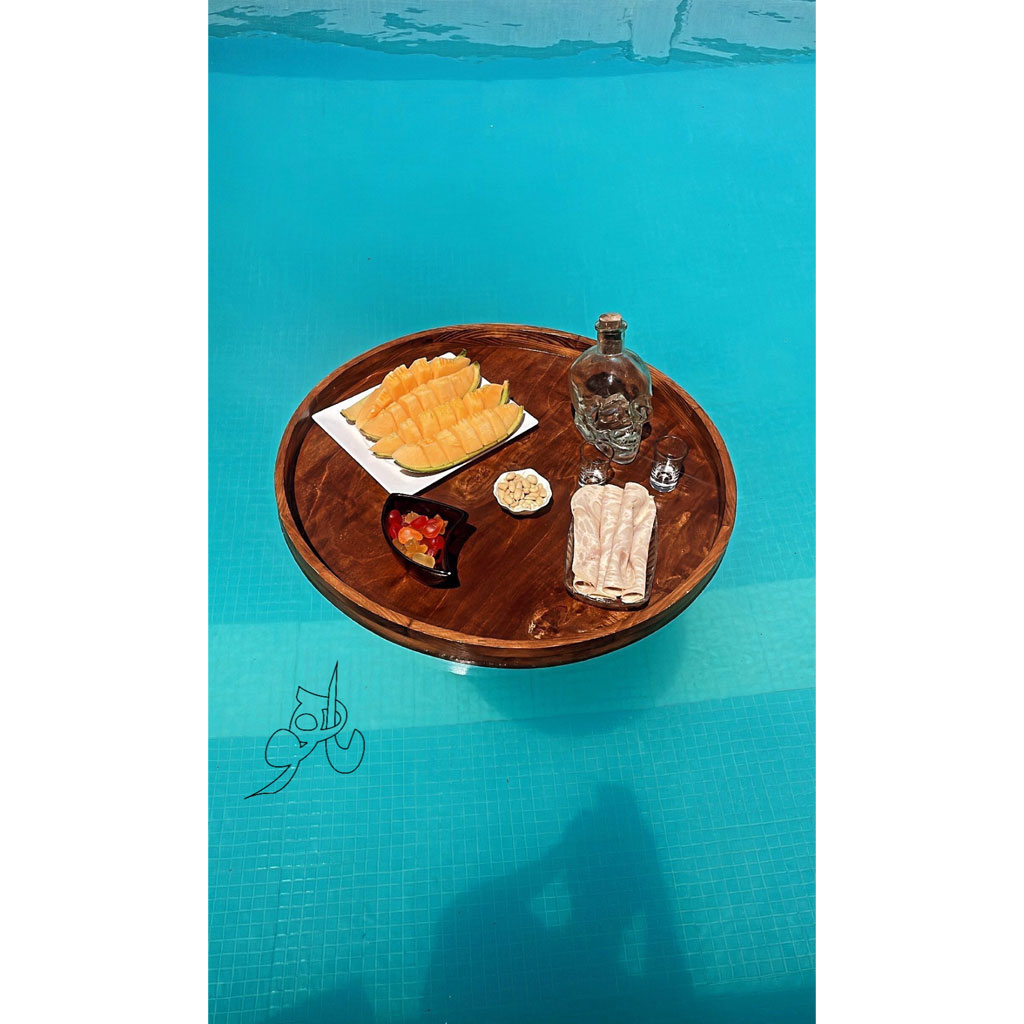 سینی استخری دایره چوبی ضد آب