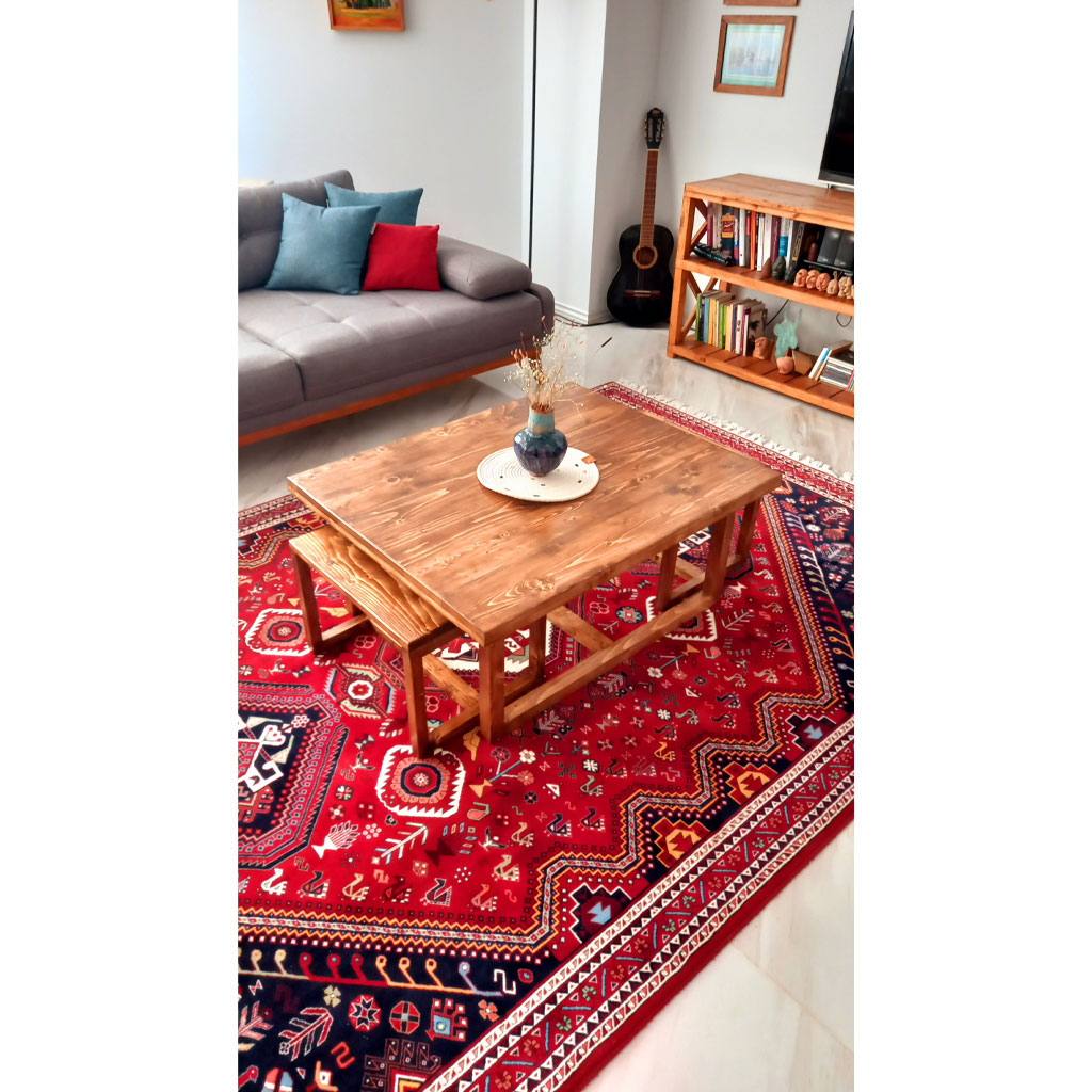 میز جلو مبلی تمام چوب مدل خورشید