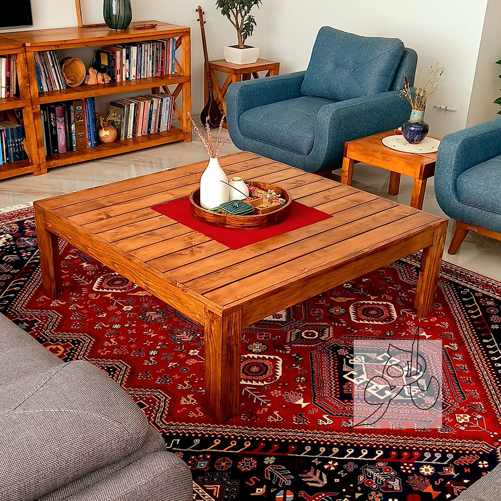 میز جلو مبلی تمام چوب مدل  طیما